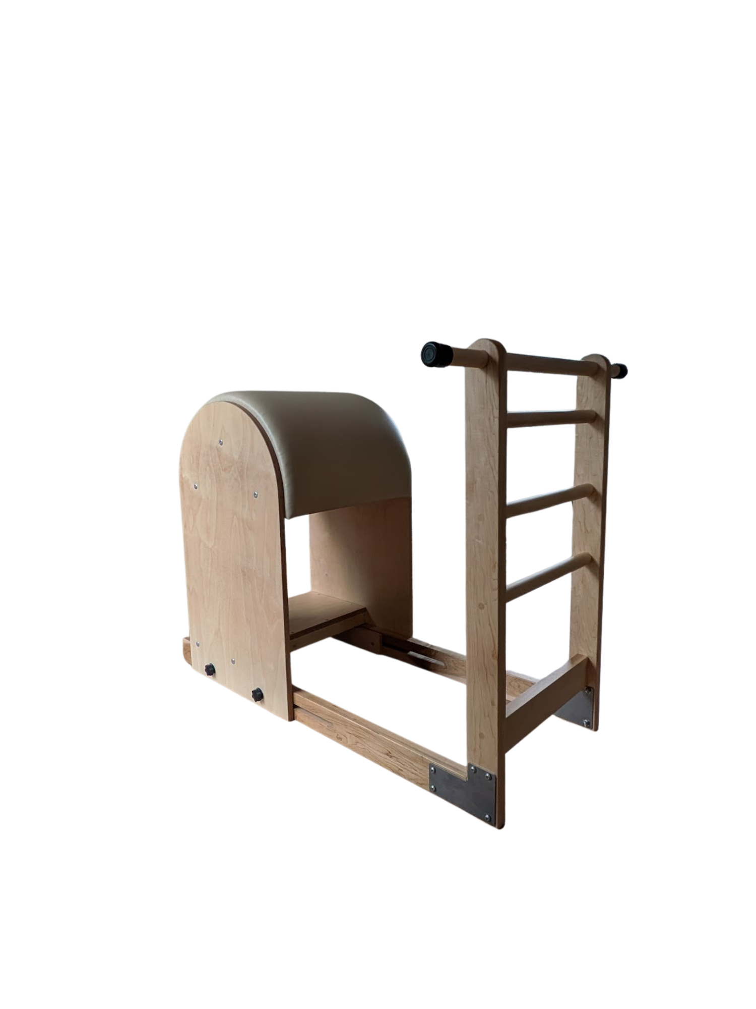 Focus Pilates Ladder Barrel in bone upholstery, classical Pilates barrel
apparatus handmade in England