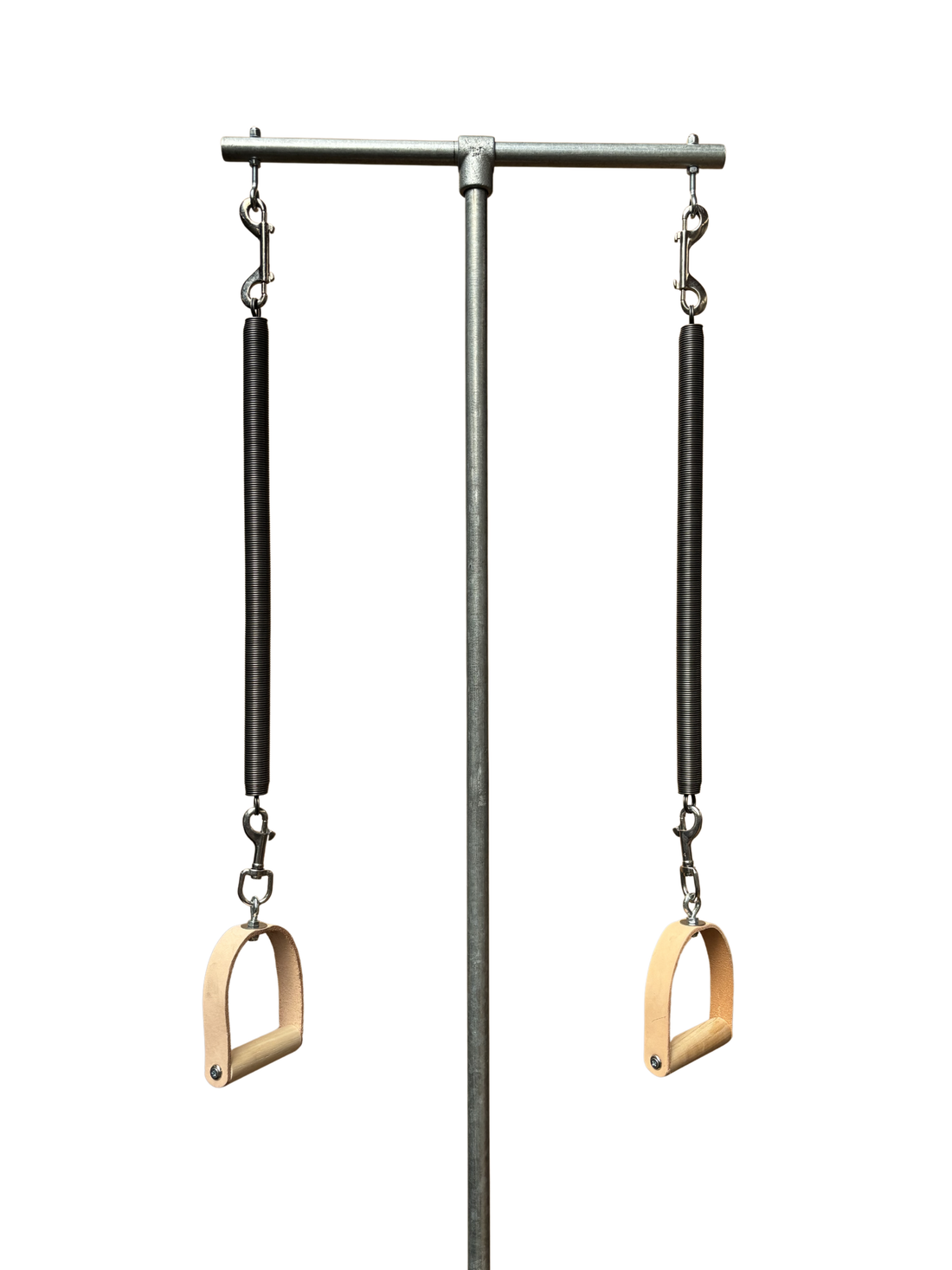 Spring and pole detail on Focus Pilates Ped-o-Pul, classical Pilates standing
apparatus handmade in Frome